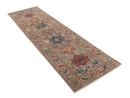 Close-up detail of New Kazak rug from Pakistan showing Wool weave