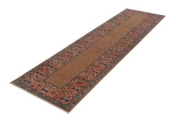 Corner detail of New Kazak rug showing border pattern and Wool pile