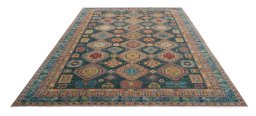 Surface texture of New Kazak rug with natural Wool and intricate pattern