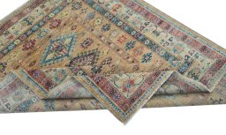Central medallion detail of New Kazak rug from Pakistan