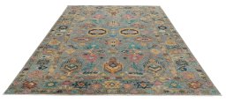 Surface texture of New Kazak rug with natural Wool and intricate pattern