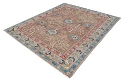 Close-up detail of New Kazak rug from Pakistan showing Wool weave