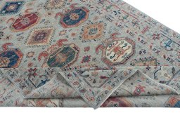 Central medallion detail of New Kazak rug from Pakistan