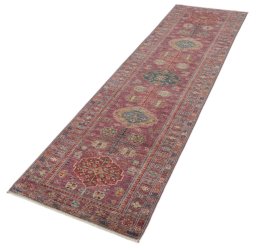 Close-up detail of New Kazak rug from Pakistan showing Wool weave