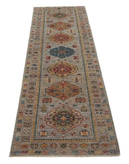 Surface texture of New Kazak rug with natural Wool and intricate pattern