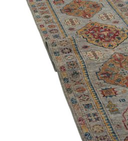 Close-up detail of New Kazak rug from Pakistan showing Wool weave