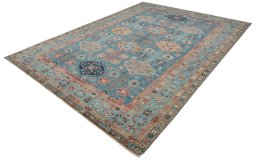 Close-up detail of New Kazak rug from Pakistan showing Wool weave