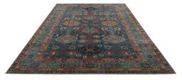 Surface texture of New Kazak rug with natural Wool and intricate pattern