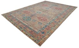 Close-up detail of New Kazak rug from Pakistan showing Wool weave