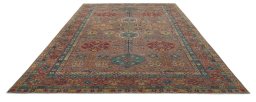 Surface texture of New Kazak rug with natural Wool and intricate pattern