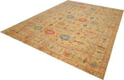 Close-up detail of New Kazak rug from Pakistan showing Wool weave