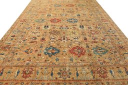 Surface texture of New Kazak rug with natural Wool and intricate pattern