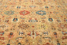 Central medallion detail of New Kazak rug from Pakistan