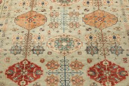 Close-up detail of New Kazak rug from Pakistan showing Wool weave