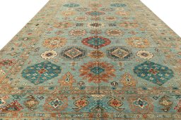 Central medallion detail of New Kazak rug from Pakistan