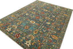 Close-up detail of New Kazak rug from Pakistan showing Wool weave