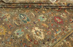 Close-up detail of New Kazak rug from Pakistan showing Wool weave