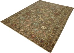 Close-up detail of New Kazak rug from Pakistan showing Wool weave