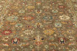 Central medallion detail of New Kazak rug from Pakistan