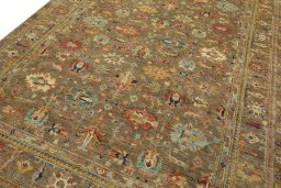 Close-up detail of New Kazak rug from Pakistan showing Wool weave