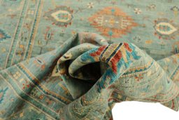 Surface texture of New Kazak rug with natural Wool and intricate pattern