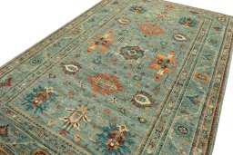Central medallion detail of New Kazak rug from Pakistan
