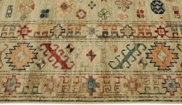 Close-up detail of New Kazak rug from Pakistan showing Wool weave