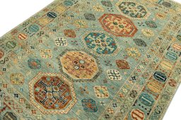 Central medallion detail of New Kazak rug from Pakistan
