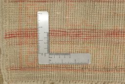 Close-up detail of 1900s Oushak rug from Turkey showing Wool weave