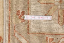 Corner detail of New Oushak rug showing border pattern and Wool pile