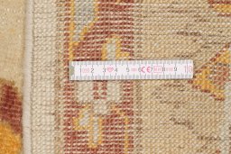 Full view of 1990s Oushak rug from India, 355 × 270 cm in Cream tones