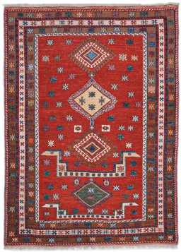 Full view of New Sumakh rug from Iran / Persia, 170 × 122 cm in Red tones
