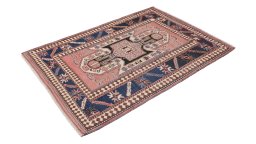 Close-up detail of New Sumakh rug from Iran / Persia showing Wool weave