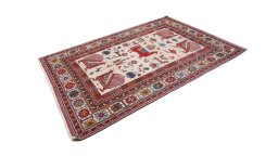 Corner detail of New Sumakh rug showing border pattern and Wool pile
