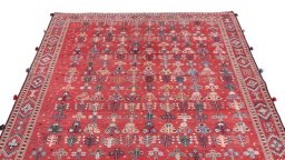 Surface texture of New Sumakh rug with natural Wool and intricate pattern