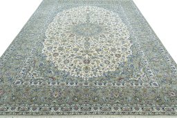 Surface texture of New Kashan rug with natural Cork and intricate pattern