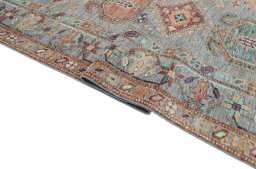 Close-up detail of New Kazak rug from Pakistan showing Wool weave