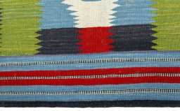 Central medallion detail of New Kilim Sofre rug from Turkey