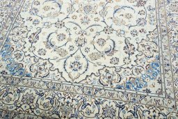 Close-up detail of New Nain rug from Iran / Persia showing Wool weave
