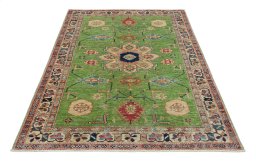 Surface texture of New Kazak rug with natural Wool and intricate pattern