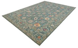 Close-up detail of New Haj-jalili rug from Pakistan showing Wool weave