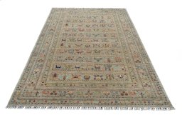 Surface texture of New Samarkand rug with natural Wool and intricate pattern