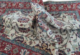 Full view of New Farahan rug from Pakistan, 207 × 151 cm in Beige tones