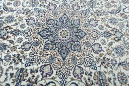 Central medallion detail of New Nain rug from Iran / Persia