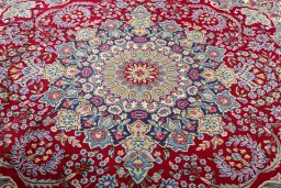 Central medallion detail of 1970s Kerman rug from Iran / Persia
