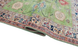 Close-up detail of New Kazak rug from Pakistan showing Wool weave