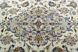 Central medallion detail of 2000s Kashan rug from Iran / Persia