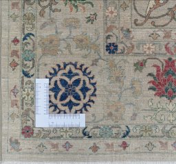 Corner detail of New Haj-jalili rug showing border pattern and Wool pile