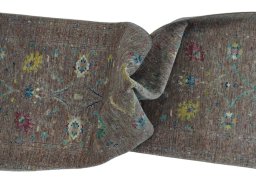Full view of New Farahan rug from Pakistan, 248 × 78 cm in Brown tones