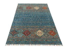 Surface texture of New Samarkand rug with natural Wool and intricate pattern